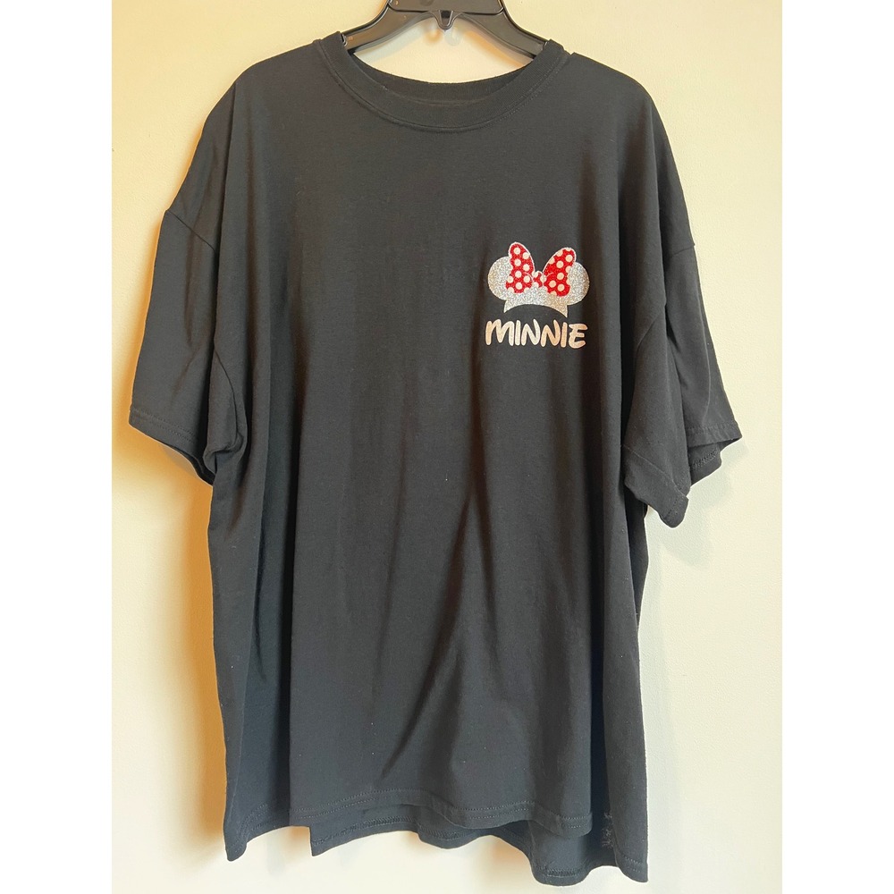 Disney Custom Minnie Mouse Girl's Trip Graphic Tee‎ Gildan DryBlend 2XL Glittery